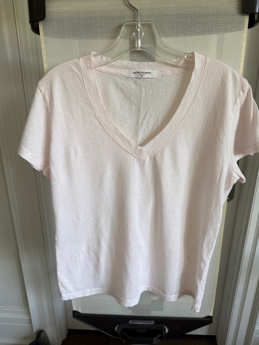 perfectwhitetee Light Pink V-Neck Short Sleeve Tee
